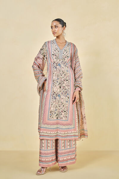Adhija Lyocell Suit Set - Blush